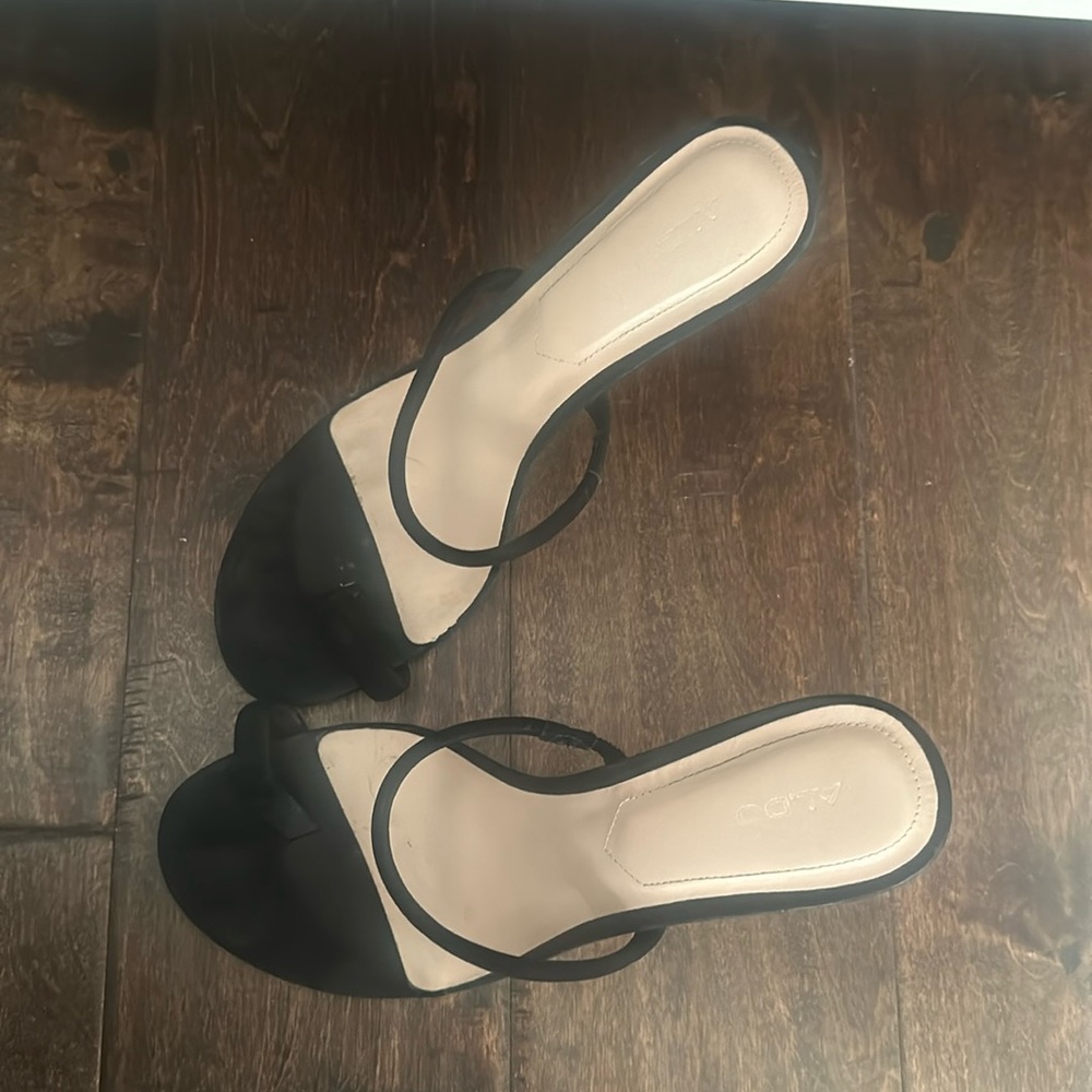 Aldo black velvet sandals